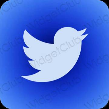Естетски пастелно плава Twitter иконе апликација