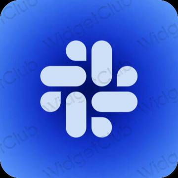 Estetyka pastelowy niebieski Slack ikony aplikacji