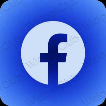 Estetické pastelovo modrá Facebook ikony aplikácií