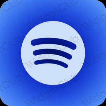 جمالي الأزرق الباستيل Spotify أيقونات التطبيق