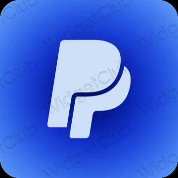 Estetický pastelově modrá Paypal ikony aplikací