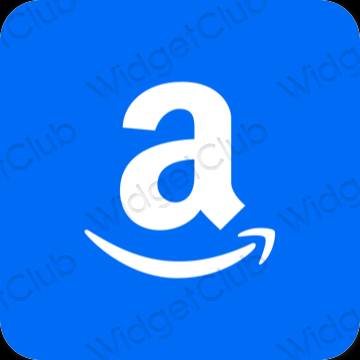 Естетичен неоново синьо Amazon икони на приложения