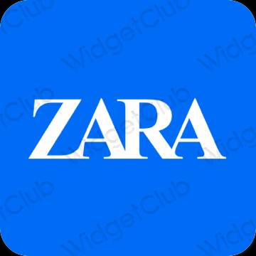 Estetický modrý ZARA ikony aplikací