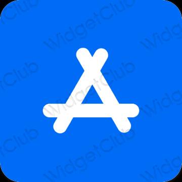 Esztétika neon kék AppStore alkalmazás ikonok