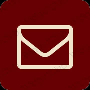 Estetický hnědý Mail ikony aplikací