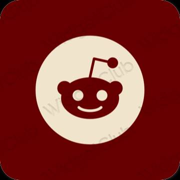 Estético marrón Reddit iconos de aplicaciones