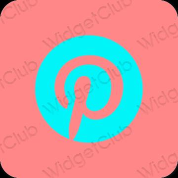 Aesthetic pink Pinterest app icons