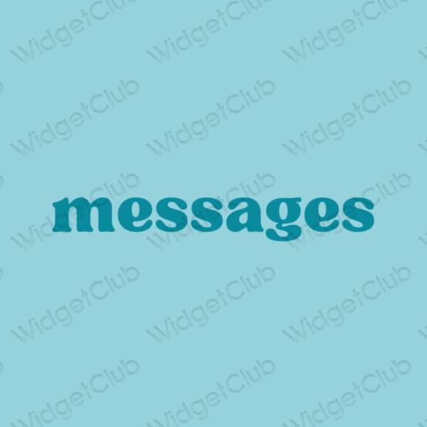 Естетичний пастельний синій Messages значки програм