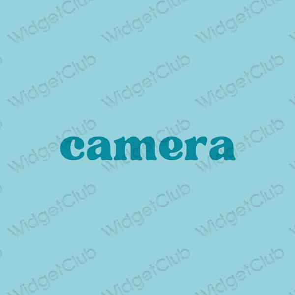 Estetyka pastelowy niebieski Camera ikony aplikacji