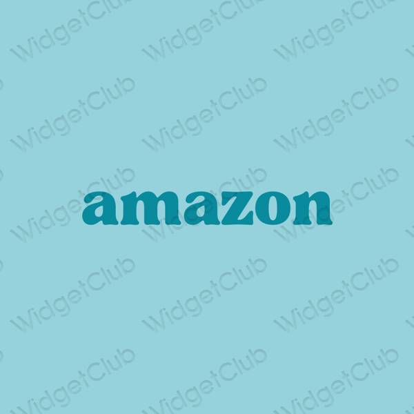 Ესთეტიური პასტელი ლურჯი Amazon აპლიკაციის ხატები