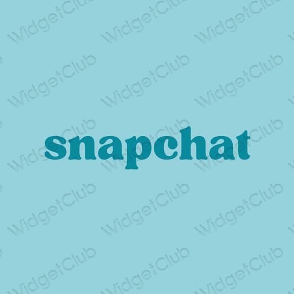 Estetisk pastellblå snapchat app ikoner