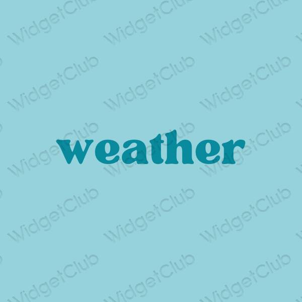 Thẩm mỹ màu xanh pastel Weather biểu tượng ứng dụng
