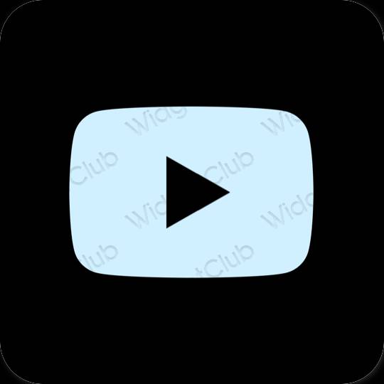 Αισθητικός παστέλ μπλε Youtube εικονίδια εφαρμογών