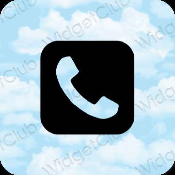 Estetické pastelovo modrá Phone ikony aplikácií