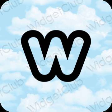 Estetik biru pastel Weebly ikon aplikasi