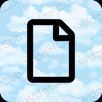Esthétique bleu pastel Notes icônes d'application