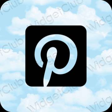 Estetický pastelově modrá Pinterest ikony aplikací