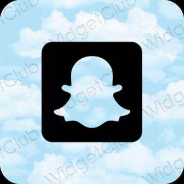 Естетичний пастельний синій snapchat значки програм