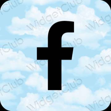 Estetic albastru pastel Facebook pictogramele aplicației