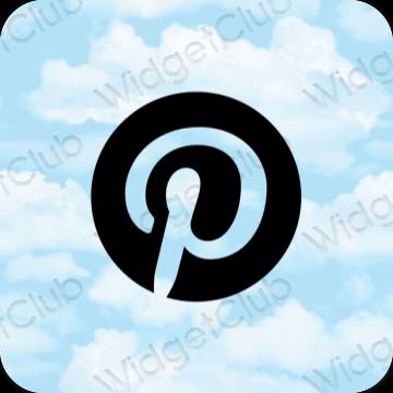Ästhetisch pastellblau Pinterest App-Symbole