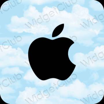 אֶסתֵטִי כחול פסטל Apple Store סמלי אפליקציה