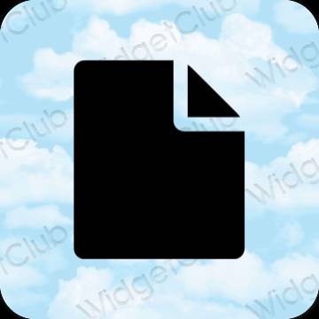 Estetický pastelově modrá Notes ikony aplikací