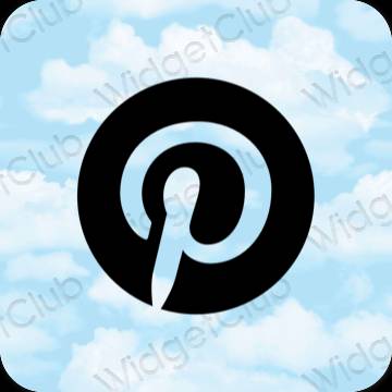 Αισθητικός παστέλ μπλε Pinterest εικονίδια εφαρμογών