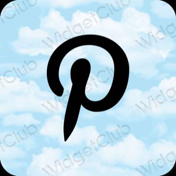 Esztétika pasztell kék Pinterest alkalmazás ikonok