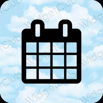 Естетичен пастелно синьо Calendar икони на приложения