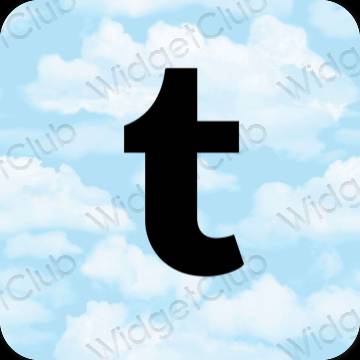 Ästhetisch pastellblau Tumblr App-Symbole