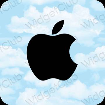 Estetický pastelově modrá Apple Store ikony aplikací