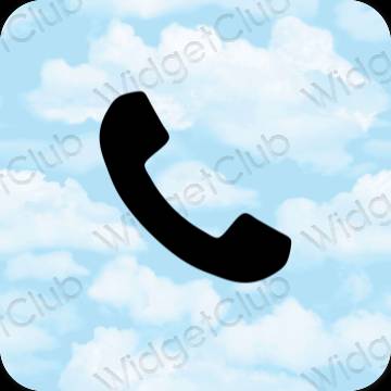 Ästhetisch pastellblau Phone App-Symbole