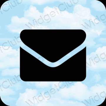 Estetické pastelovo modrá Mail ikony aplikácií