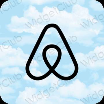 Stijlvol pastelblauw Airbnb app-pictogrammen