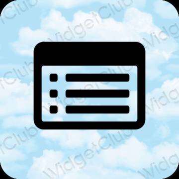 Estetický pastelově modrá Reminders ikony aplikací
