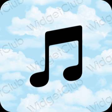 Estetski pastelno plava Apple Music ikone aplikacija