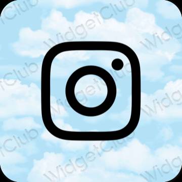เกี่ยวกับความงาม สีฟ้าพาสเทล Instagram ไอคอนแอพ