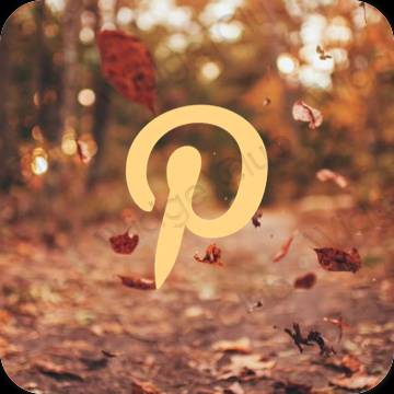 Estetyka brązowy Pinterest ikony aplikacji