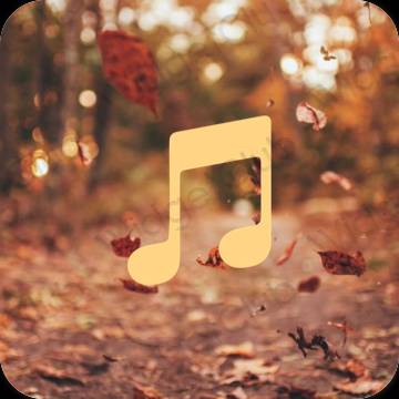 Estetický oranžový Music ikony aplikací
