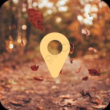 Aesthetic orange Google Map app icons