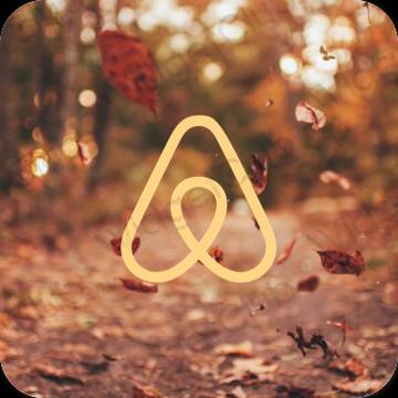 Estetyka brązowy Airbnb ikony aplikacji