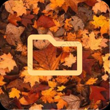 Estetické hnedá Files ikony aplikácií