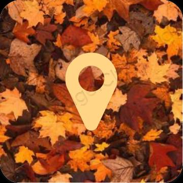 Æstetisk orange Google Map app ikoner