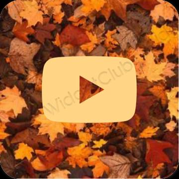 Ästhetisch Orange Youtube App-Symbole