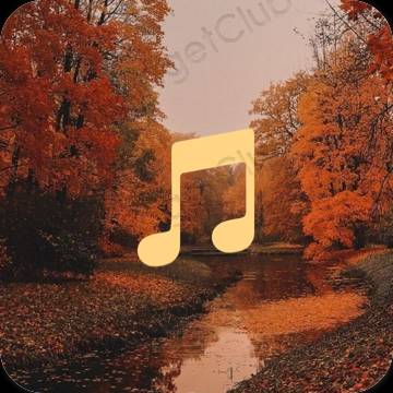 Естетичний коричневий Apple Music значки програм