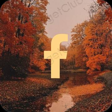 Estetis cokelat Facebook ikon aplikasi