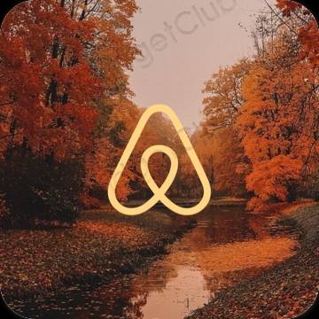Esthétique orange Airbnb icônes d'application