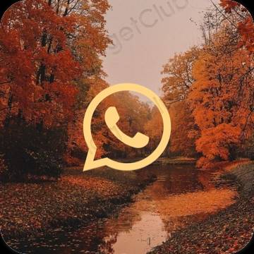 Estetický oranžový WhatsApp ikony aplikací