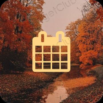미적인 갈색 Calendar 앱 아이콘