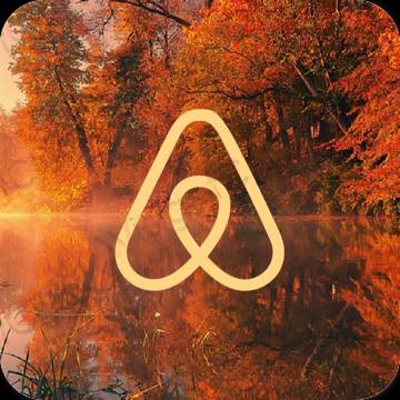 Estetis cokelat Airbnb ikon aplikasi